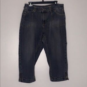 AVENUE plus Cuffed Cropped Denim Women’s Jeans 14 black